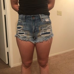 Mossimo Distressed high waisted shorts